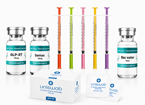 GLP-RT and Semax research peptide combo with bacteriostatic water