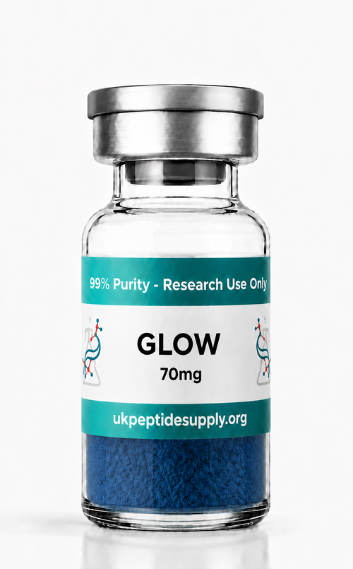 GLOW research peptide blend lyophilized powder vial